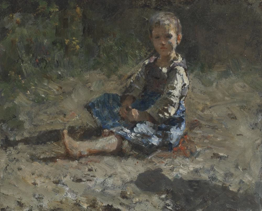 Francesco Paolo Michetti - 197, Studio di fanciullo seduto al sole